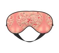 Masque doux pour les yeux avec cœur rouge, imprimé sur toute la surface, 96 % polyester, 4 % élasthanne