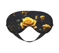 Masque doux pour les yeux avec de belles roses jaunes. Unisexe, confortable et respirant, adapté pour le repos quotidien. Vous aide à entrer rapidement dans un sommeil profond.