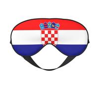 Masque doux pour les yeux avec drapeau de la République de Croatie, imprimé sur toute la surface, 96 % polyester, 4 % élasthanne