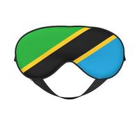 Masque doux pour les yeux avec drapeau de Tanzanie, imprimé sur toute la surface, 96 % polyester, 4 % élasthanne