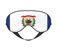 Masque doux pour les yeux avec drapeau de Virginie-Occidentale, imprimé sur toute la surface, 96 % polyester, 4 % élasthanne