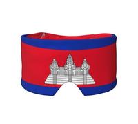 Masque doux pour les yeux avec drapeau du Cambodge - Masque de sommeil confortable pour les personnes dormant sur le côté, blocage de la lumière, masque relaxant sans pression pour les yeux