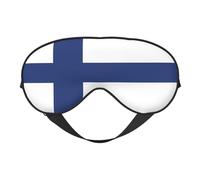 Masque doux pour les yeux avec drapeau finlandais, imprimé sur toute la surface, 96 % polyester, 4 % élasthanne