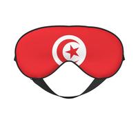 Masque doux pour les yeux avec drapeau tunisien, imprimé sur toute la surface, 96 % polyester, 4 % élasthanne