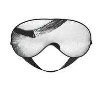 Masque doux pour les yeux avec impression artistique de hockey sur glace, double face pour le sommeil, les voyages, le yoga, sangle réglable, bloque la lumière
