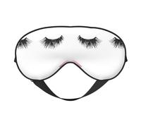 Masque doux pour les yeux avec impression blanche double face pour le sommeil, les voyages, le yoga, sangle réglable, bloque la lumière