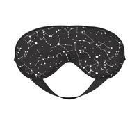 Masque doux pour les yeux avec impression de divination étoilée et constellation - Bloque la lumière - Idéal pour la sieste - Pour voyage, camping, méditation, yoga