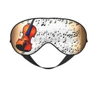 Masque doux pour les yeux avec impression de partition de violon - Idéal pour la sieste - Pour voyage, camping, méditation, yoga