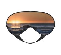Masque doux pour les yeux avec impression de vagues de soleil - Sommeil confortable avec ombre réglable et élastique pour les voyages, la méditation