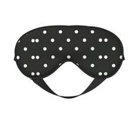 Masque doux pour les yeux avec imprimé à pois noirs et blancs, double face pour le sommeil, les voyages, le yoga, sangle réglable, bloque la lumière