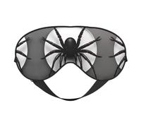 Masque doux pour les yeux avec imprimé araignée noire, couverture douce double face pour le sommeil, les voyages, le yoga, sangle réglable, bloque la lumière