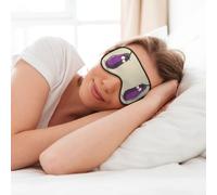 Masque doux pour les yeux avec imprimé aubergine de dessin animé, masque de sommeil pour les yeux pour femmes et hommes