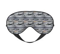 Masque doux pour les yeux avec imprimé avions de chasse - Léger - Respirant - Occultant - Pour voyage, sieste, yoga, méditation