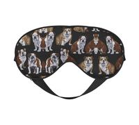 Masque doux pour les yeux avec imprimé bouledogues anglais - sommeil confortable, bloque la lumière, couverture complète des yeux, idéal pour les voyages, la méditation