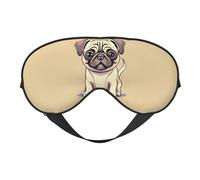 Masque doux pour les yeux avec imprimé carlin - Bloque la lumière - Idéal pour les voyages, le camping, la méditation, le yoga