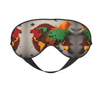 Masque doux pour les yeux avec imprimé carte du monde - Sommeil confortable, bloque la lumière, couverture complète des yeux, idéal pour les voyages, la méditation