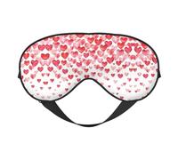 Masque doux pour les yeux avec imprimé cœurs rouges - Sommeil confortable, bloque la lumière, couverture complète des yeux, idéal pour les voyages, la méditation