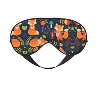 Masque doux pour les yeux avec imprimé de fleurs de renard - Sommeil confortable, bloque la lumière, couverture complète des yeux, idéal pour les voyages, la méditation