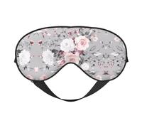 Masque doux pour les yeux avec imprimé de plantes et fleurs - Ombrage élastique pour la nuit, bandeau résistant à la lumière pour avion, yoga, voyage, couverture complète des yeux