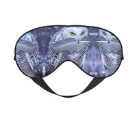 Masque doux pour les yeux avec imprimé hibou arctique, double face pour le sommeil, les voyages, le yoga, sangle réglable, bloque la lumière