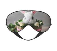 Masque doux pour les yeux avec imprimé lapin, idéal pour la sieste, le camping, la méditation, le yoga