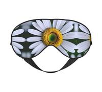 Masque doux pour les yeux avec imprimé marguerite - Sommeil confortable, bloque la lumière, couverture complète des yeux, idéal pour les voyages, la méditation
