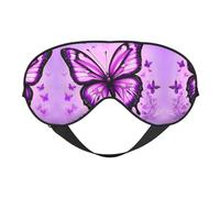 Masque doux pour les yeux avec motif papillon violet, 96 % polyester, 4 % élasthanne