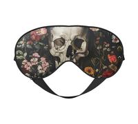 Masque doux pour les yeux avec motif tête de mort et sangle réglable pour la sieste en avion