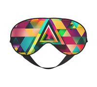 Masque doux pour les yeux avec motif triangle coloré avec sangle réglable pour la sieste en avion