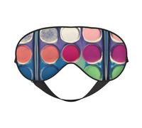 Masque doux pour les yeux avec palette de couleurs rondes, imprimé sur toute la surface, 96 % polyester, 4 % élasthanne