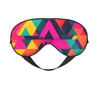 Masque doux pour les yeux avec sangle réglable et motif triangle coloré pour la sieste en avion