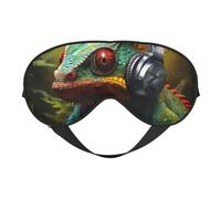 Masque doux pour les yeux avec sangle réglable Motif caméléon Listen Music