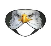 Masque doux pour les yeux avec tête d'aigle blanche - Couverture douce double face pour le sommeil, les voyages, le yoga, sangle réglable, bloque la lumière