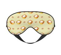 Masque doux pour les yeux de chat de dessin animé, imprimé sur toute la surface, 96 % polyester, 4 % élasthanne