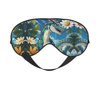 Masque doux pour les yeux de dinosaure, imprimé sur toute la surface, 96 % polyester, 4 % élasthanne