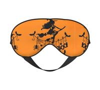 Masque doux pour les yeux de sorcière volante d'Halloween, couverture douce double face pour le sommeil, les voyages, le yoga, sangle réglable, bloque la lumière