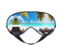 Masque doux pour les yeux des Maldives Holidays, imprimé sur toute la surface, 96 % polyester, 4 % élasthanne