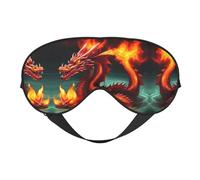 Masque doux pour les yeux Dragon King in Fire, imprimé sur toute la surface, 96 % polyester, 4 % élasthanne