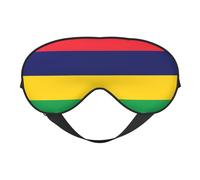 Masque doux pour les yeux Drapeau de l'île Maurice, imprimé sur toute la surface, 96 % polyester, 4 % élasthanne