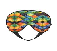 Masque doux pour les yeux en écailles de poisson arc-en-ciel, imprimé sur toute la surface, 96 % polyester, 4 % élasthanne