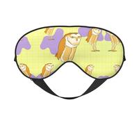Masque doux pour les yeux en forme de hibou debout, imprimé sur toute la surface, 96 % polyester, 4 % élasthanne