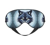 Masque doux pour les yeux en forme de tête de loup, imprimé sur toute la surface, 96 % polyester, 4 % élasthanne