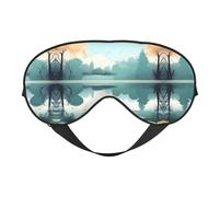 Masque doux pour les yeux Fallen Leaves on a Tranquil Lake, imprimé sur toute la surface, 96 % polyester, 4 % élasthanne