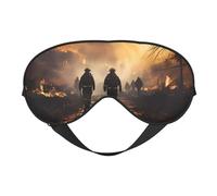 Masque doux pour les yeux Firefighters Fighting Fire Fires Unisexe, confortable et respirant, adapté pour le repos quotidien, vous aide à entrer rapidement dans un sommeil profond.