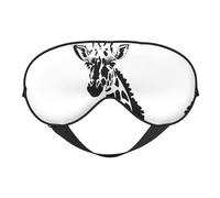 Masque doux pour les yeux girafe noir et blanc, imprimé sur toute la surface, 96 % polyester, 4 % élasthanne