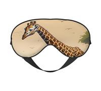 Masque doux pour les yeux girafe pour mère et enfant, imprimé sur toute la surface, 96 % polyester, 4 % élasthanne