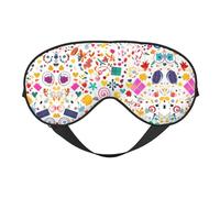 Masque doux pour les yeux Happy Birthday avec imprimé sur toute la surface, 96 % polyester, 4 % élasthanne