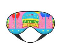 Masque doux pour les yeux Happy Birthday avec imprimé sur toute la surface, 96 % polyester, 4 % élasthanne