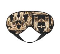 Masque doux pour les yeux imprimé berger allemand - sommeil confortable, bloque la lumière, couverture complète des yeux, idéal pour les voyages, la méditation