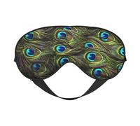 Masque doux pour les yeux imprimé paon frais - Sommeil confortable, bloque la lumière, couverture complète des yeux, idéal pour les voyages, la méditation